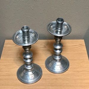 Vintage pewter candle holders 13”